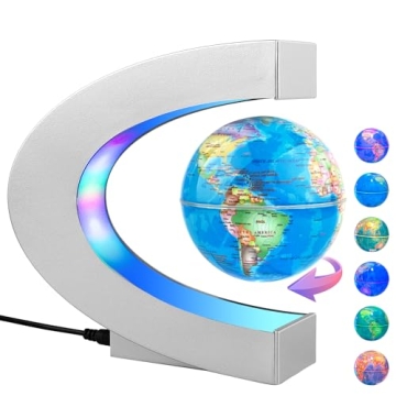 MOKOQI Magnetic Levitating Globe with LED Light | Cool Tech Gift for All Ages