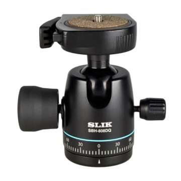 SLIK SBH-808DQ Ball Head with QR Plate, Black (618-758)