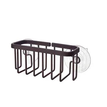 SunnyPoint NeverRust Kitchen Sink Suction Holder for Sponges, Scrubbers, Soap, Kitchen, Bathroom, 6" x 2.5" x 2.75", Aluminum (Oil Bronze)