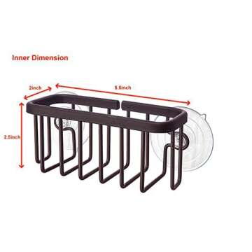 SunnyPoint NeverRust Kitchen Sink Suction Holder for Sponges, Scrubbers, Soap, Kitchen, Bathroom, 6" x 2.5" x 2.75", Aluminum (Oil Bronze)