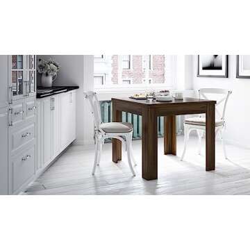 Mobili Fiver, Square extendable Dining Table, Eldorado, 35,4(70,9) x35,4 in, Rustic Oak, for 4-8 People, Expandable Dining Table for Kitchen, Italian Furniture