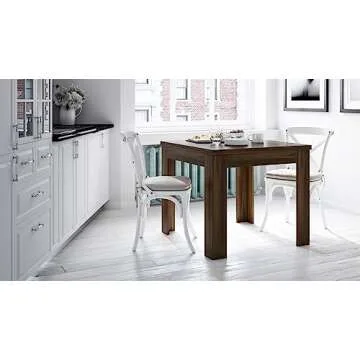 Mobili Fiver, Square extendable Dining Table, Eldorado, 35,4(70,9) x35,4 in, Rustic Oak, for 4-8 People, Expandable Dining Table for Kitchen, Italian Furniture