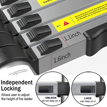 15.5FT Aluminum Telescoping Ladder for Home Use