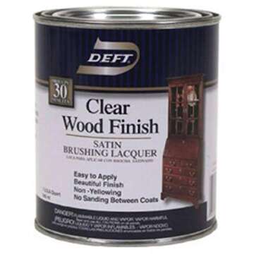 Deft Interior Clear Wood Finish Satin Brushing Lacquer - Quart