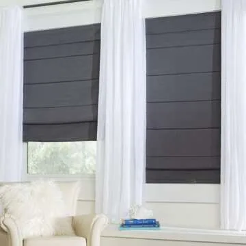 BrylaneHome Cordless Blackout Roman Shade for Comfort