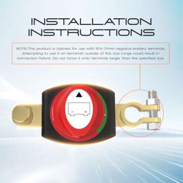 Top Post Battery Disconnect Switch, CNAODUN Battery Cut Off Switch 12-48V Heavy Duty Battery Shut Off Switch for Car RV Boat and Vehicle(On/Off)