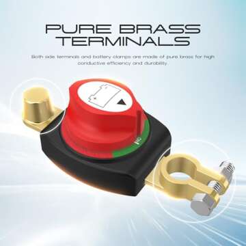 Top Post Battery Disconnect Switch, CNAODUN Battery Cut Off Switch 12-48V Heavy Duty Battery Shut Off Switch for Car RV Boat and Vehicle(On/Off)