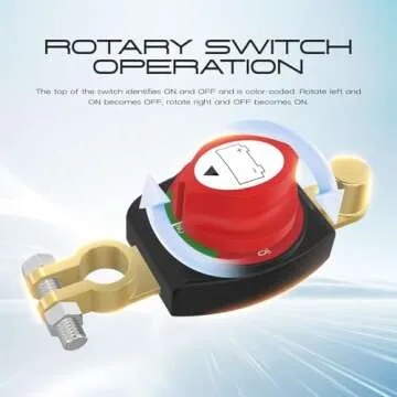 Top Post Battery Disconnect Switch, CNAODUN Battery Cut Off Switch 12-48V Heavy Duty Battery Shut Off Switch for Car RV Boat and Vehicle(On/Off)