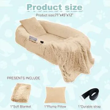 YAEM Human Dog Bed - Cozy 71"x45" Faux Fur Bed for You & Pets