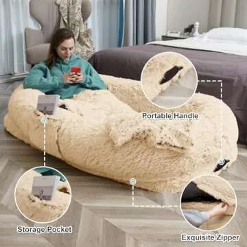 YAEM Human Sized Dog Bed for Cozy Cuddles and Naps