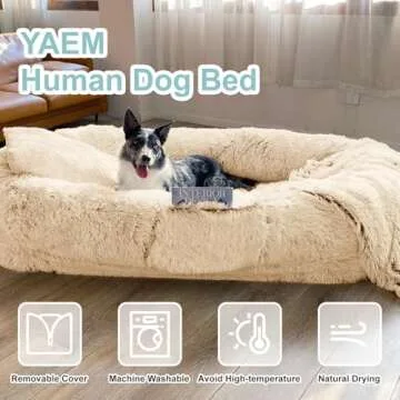 YAEM Human Sized Dog Bed for Cozy Cuddles and Naps