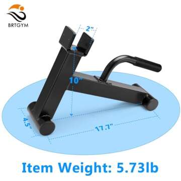 BRTGYM Deadlift Jack Barbell Stand,Carbon Steel Made,Easily Load and Unload 600lb Barbell Plates for...