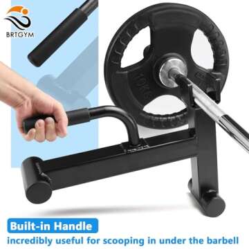 BRTGYM Deadlift Jack Barbell Stand,Carbon Steel Made,Easily Load and Unload 600lb Barbell Plates for Deadlift Exercise, Weight Training, Home Gym (Black Powder Coated)