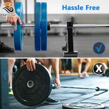 BRTGYM Deadlift Jack Barbell Stand,Carbon Steel Made,Easily Load and Unload 600lb Barbell Plates for Deadlift Exercise, Weight Training, Home Gym (Black Powder Coated)