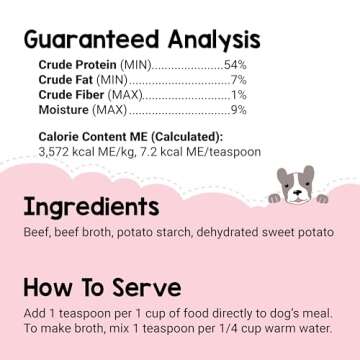 BEAUMONT BASICS Flavors Food Topper for Dogs - Grain Free Red Meat Recipe with Beef Bone Broth, 6.0o...