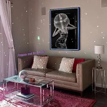 Vintage Funky Wall Art Disco Ball Hot Girl Aesthetics Poster Black and White Canvas Prints Trendy Preppy Wall Decor for Living Room Dorm Bar 12x16 in Unframed