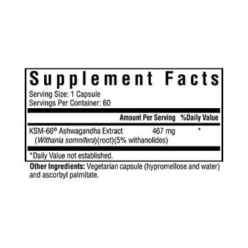 Seeking Health Ashwagandha Extract, Potent 467 mg Natural Ashwagandha with 5% Withanolide, Supports ...