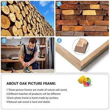 ATOBART 8x10 Set of 3 OAK Wood Picture Frame Solid Wooden Photo Frame Natural Wood Color Frames with Real Glass for Wall Mounting or Tabletop Living Room Bedroom Home Decor