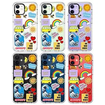 MOSNOVO Case for iPhone 12 Mini, [Buffertech 6.6ft Military-Grade Drop Protection] [Anti Peel Off Tech] Clear TPU Bumper Phone Case Cover Design - Summer Vibes