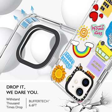 MOSNOVO Case for iPhone 12 Mini, [Buffertech 6.6ft Military-Grade Drop Protection] [Anti Peel Off Tech] Clear TPU Bumper Phone Case Cover Design - Summer Vibes