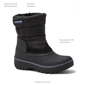 Lands' End Waterproof Kids Snow Boots - Insulated Warm Fleece Lined Winter Boots for Toddlers, Girls...