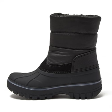 Lands' End Waterproof Kids Snow Boots - Insulated Warm Fleece Lined Winter Boots for Toddlers, Girls & Boys - Black, 5 Toddler