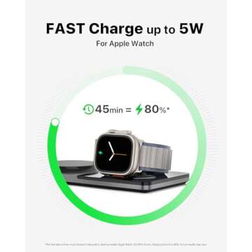 3 in 1 Wireless Charging Station for Apple Device: Fast Charging Station for iPhone and Watch with M...