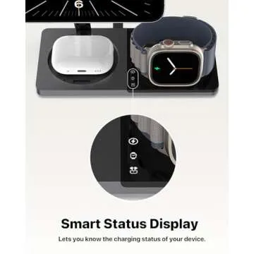 3 in 1 Wireless Charging Station for Apple Device: Fast Charging Station for iPhone and Watch with MagSafe, Foldable Charger Stand for iPhone 12-16 & iPhone 16 & iWatch & AirPods