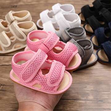 RVROVIC Baby Boys Girls Sandals Premium Soft Anti-Slip Rubber Sole Infant Summer Outdoor Shoes Toddler First Walkers (6-12 Months Infant, 1-Pink)