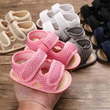RVROVIC Baby Boys Girls Sandals Premium Soft Anti-Slip Rubber Sole Infant Summer Outdoor Shoes Toddler First Walkers (6-12 Months Infant, 1-Pink)