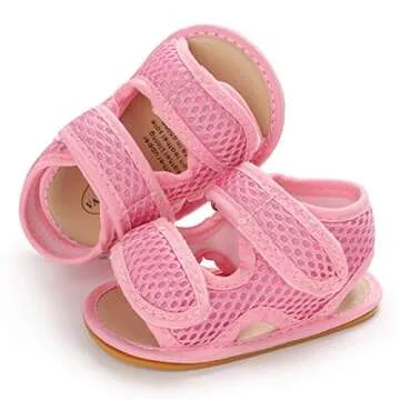 RVROVIC Baby Boys Girls Sandals Premium Soft Anti-Slip Rubber Sole Infant Summer Outdoor Shoes Toddler First Walkers (6-12 Months Infant, 1-Pink)
