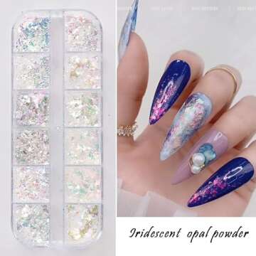 Holographic Nail Art Glitter Flakes - Vibrant Mermaid Colors