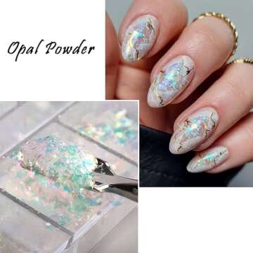Holographic Nail Art Glitter Flakes for Iridescent Nails