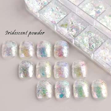 Holographic Nail Art Glitter Flakes for Iridescent Nails