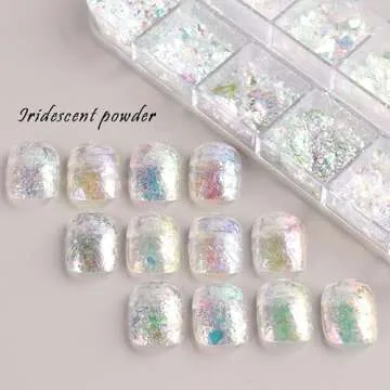Holographic Nail Art Glitter Flakes for Iridescent Nails