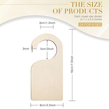 Patelai 25 Piece Blank Wooden Clothing Rack Divider Set - Customizable Closet Organizers with Marker...