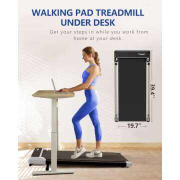 Walking Pad with Incline,2 in 1 Walking Pad Treadmill for Walking and Running, Under Desk Treadmill 5% Incline for Home/Office with LED Display