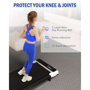 Walking Pad with Incline,2 in 1 Walking Pad Treadmill for Walking and Running, Under Desk Treadmill 5% Incline for Home/Office with LED Display