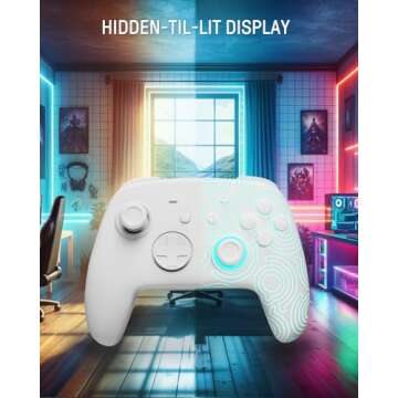 FUNLAB [Luminous Pattern] Switch Pro Controller Wireless Compatible with Switch/OLED/Lite, Firefly B...