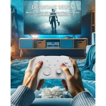 FUNLAB [Luminous Pattern] Switch Pro Controller Wireless Compatible with Switch/OLED/Lite, Firefly Bluetooth Remote Gamepad with 7 LED Colors/Paddle/Turbo/Motion Control - White