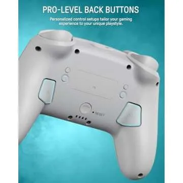 FUNLAB [Luminous Pattern] Switch Pro Controller Wireless Compatible with Switch/OLED/Lite, Firefly Bluetooth Remote Gamepad with 7 LED Colors/Paddle/Turbo/Motion Control - White