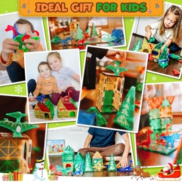 Dinosaur Magnetic Building Tiles for Kids - Creative STEM Play