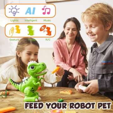 STEAM Life RC Robot Dinosaur Toys for Kids, Remote Control Smart Robot Pet for Age 3 4 5 6 7 8 Boys Girls, Interactive Hand Gesture Walking Dancing Robot, Kids Toys for Boy