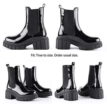 READYSALTED Women's Cleated Chunky Lug Sole Platform Chelsea Boots (KANDY)