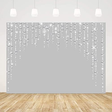 ABLIN 7x5ft Silver Photography Backdrop for Party and Event Decoration