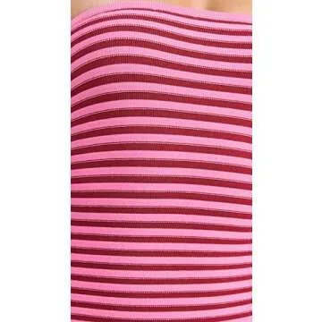 The Wolf Gang Women's Sunmor Knit Maxi Dress, Candy, Pink, Stripe, XL