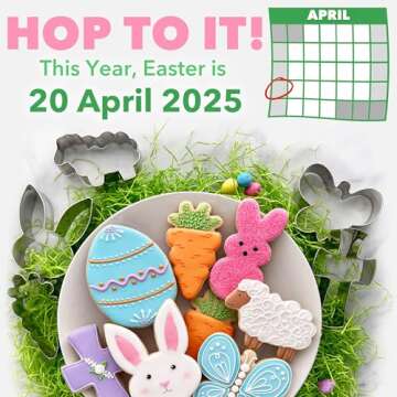 Easter Fun Cookie Cutters 3-Pc. Set Made in the USA by Ann Clark, Easter Bunny, Egg, and Carrot