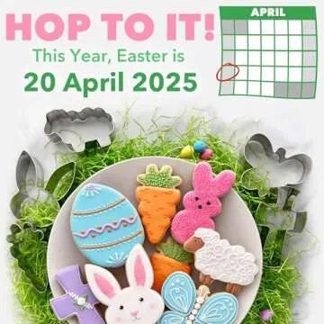 Easter Fun Cookie Cutters 3-Pc. Set Made in the USA by Ann Clark, Easter Bunny, Egg, and Carrot