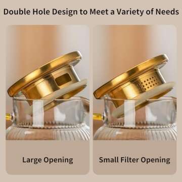 Buaic 2 PACK Glass Pitcher with Lid, 68 oz/ 2 Liter Classic Vertical Stripes Water Pitcher,Glass Water Carafe for Cold Brew, Coffee, Lemonade, Iced Tea,Beverage, Heat Resistant Water Glass Jug