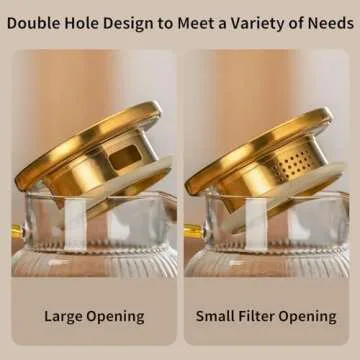 Buaic 2 PACK Glass Pitcher with Lid, 68 oz/ 2 Liter Classic Vertical Stripes Water Pitcher,Glass Water Carafe for Cold Brew, Coffee, Lemonade, Iced Tea,Beverage, Heat Resistant Water Glass Jug